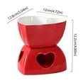 thumbnail image 3 of Ceramic Chocolate Heart-Shaped Fondue Cup， Heart Fondue Pot Set Ceramic Fondue Mug with 2 Forks Personal Fondue Mugs Melting Pot for Cheese Butter Suitable for Valentines Day Home Wedding, 3 of 7