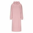 thumbnail image 5 of Busydd Dresses for Women Casual Comfy Solid Color Slit Maxi Dress Fashion Hooded Long Sleeve Dress for Women with Drawstring and Pockets M, 5 of 7