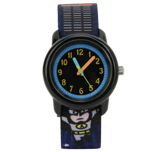 Reloj para niños con patrón de dibujos animados, resistente al agua, correa de cinta, reloj de cuarzo para niños, patrón nocturno