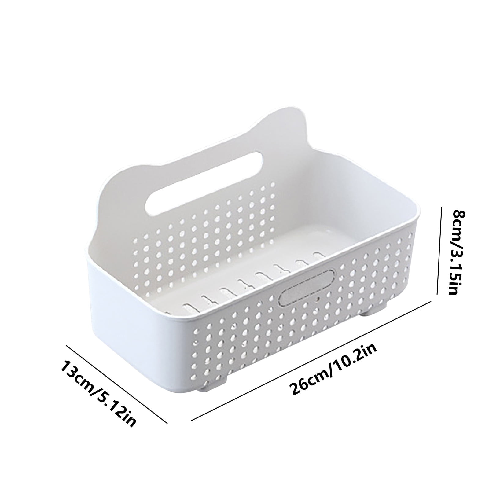 SouMaox Wall Mounted Storage Basket, Adhesive Floating Shelf, Plastic Organizer, Holding Toiletries Washing Supplies for Bathroom Kitchen