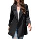 thumbnail image 1 of Abrigo de traje para mujer, cuello con muescas, doble botonadura, bolsillo con solapa, patrón de rejilla, abrigo de traje de moda negro XXL, 1 of 8