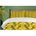 thumbnail image 4 of Ambesonne Sunflower Duvet Cover Set, Simple Cartoon Flowers, 2-Calking, Yellow Brown, 4 of 7