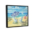 thumbnail image 3 of Stupell Industries Summer Sun Sailboat Chairs Painting Jet Black Floating Framed Canvas Print Wall Art, Design by Paul Brent, 3 of 8