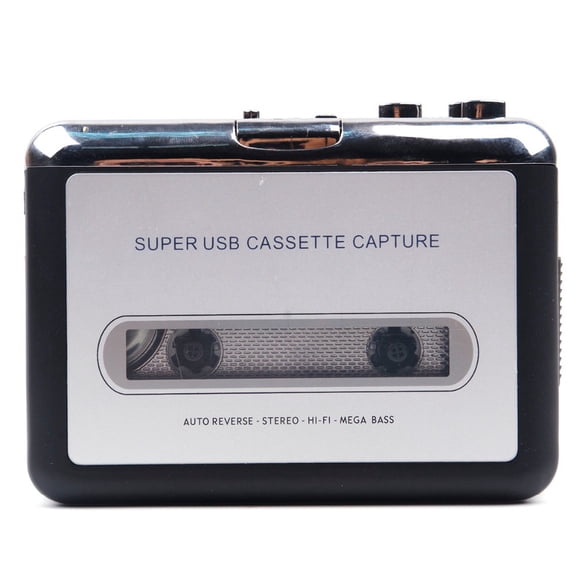 Lecteur de Cassettes Portable et Convertisseur d'Enregistreur, Convertisseur de Cassettes en MP3, Convertit les Cassettes en Fichiers Numériques via Interface USB - Blanc