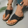 thumbnail image 2 of Willtoo Orthopedic Sandals for Women 2025 Wide Width Wedge Flip Flops, Arch Support for Beach Resort Black 8.5 Wide, 2 of 7