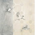 thumbnail image 2 of Kathrine Lovell 4x14 White Modern Wood Framed Wall Art Titled - Sparrows Alighting, 2 of 5