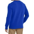thumbnail image 4 of Men V Neck Dress Sweater Knit Long Sleeve Casual Slim Fit Pullover Sweater Royal Blue L, 4 of 4