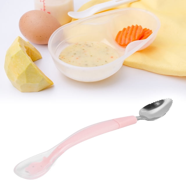 Cuchara de Alimentación Para Bebés, Cuchara de Comida para Bebés Anti Corrosión Segura Uso Fácil de Limpiar de Doble Cabeza para El Hogar