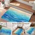 thumbnail image 5 of Teal Blue Ombre Entryway Rug 2'x3'&nbsp; Non Slip Front Door Mats, Summer Beach Abstract Ocean Wave Entrance Rugs Indoor Outdoor Carpet, Washable Floor Mats Small Area Rug for Bedroom Kitchen, 5 of 8