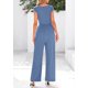 thumbnail image 2 of Mono PRETTYGARDEN 2025 de Punto Acanalado con Mangas Cortas Azul Talla S, 2 of 8