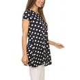 thumbnail image 2 of Women's Relaxed Fit Short Sleeve Polka Dot Round Neck Casual Pockets Blouse Top, 2 of 5