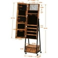 thumbnail image 4 of Mirror Jewelry Armoire Cabinet with Drawer Grey, 4 of 5
