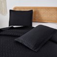 thumbnail image 6 of Jessy Home Solid Black Quilted Quilt Set King Size Floral Microfiber Bedspread Coverlet, 6 of 7