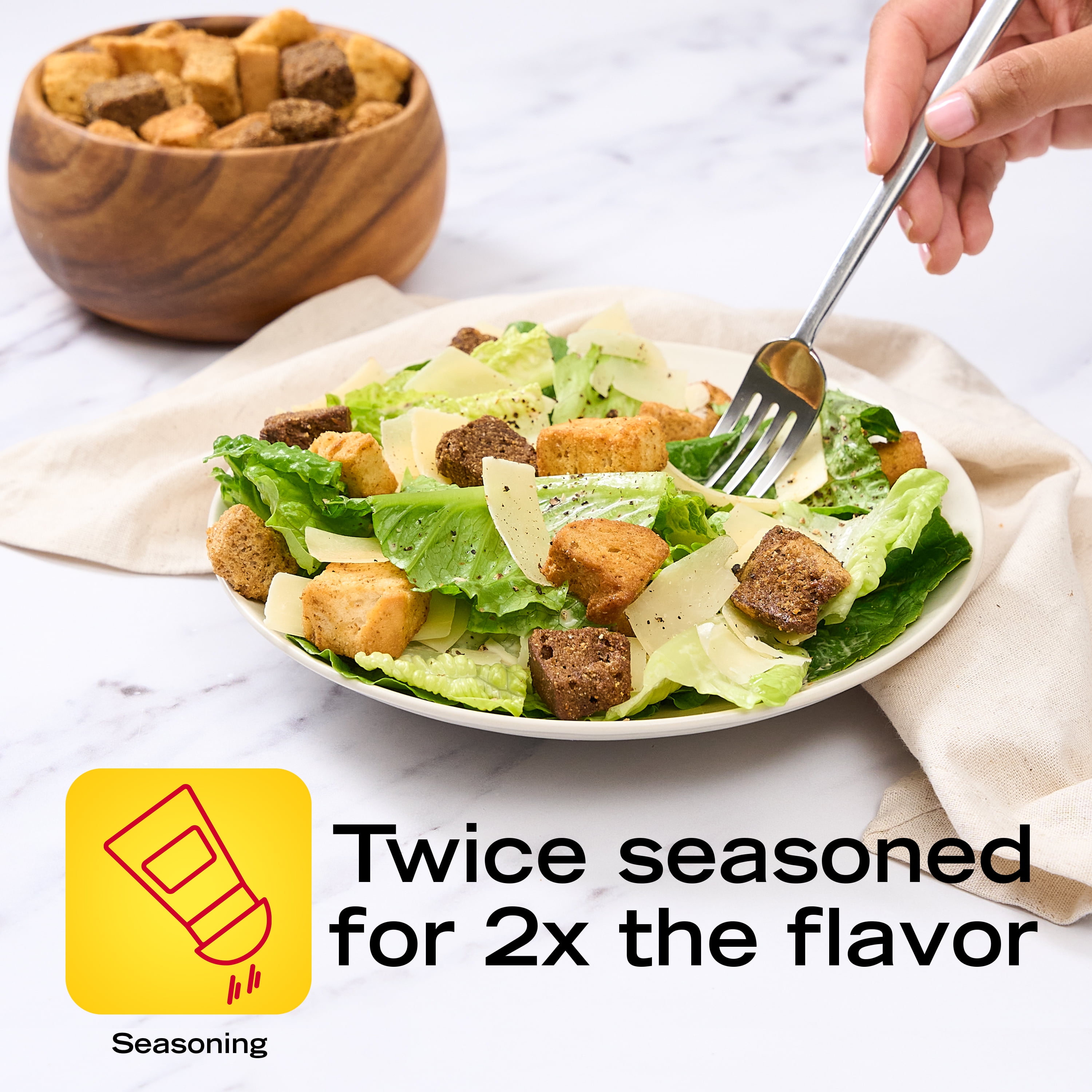 (6 pack) New York Bakery Texas Toast Caesar Croutons, 5 oz Bag