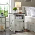 thumbnail image 6 of Farmhouse Side Table Bedroom Set of 2, Nightstand with Charging Station, End Table Side Table for Bedroom,Living Room, 6 of 6
