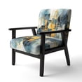 thumbnail image 3 of Designart "Abstracted Realities Gold Blue Composition" Gold Abstract Shapes Upholstered Accent Chair - Modern Arm Chair For Bedroom, 3 of 5