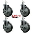 thumbnail image 2 of 6 Inch Thermo Rubber Swivel 7/16 Inch Grip Ring Stem Caster Set with Brake, 2 of 2