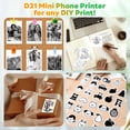 thumbnail image 6 of HKHKPI Mini Printer, Bluetooth Portable Inkless Thermal Pocket Sticker Printer with 3 rolls, Sticker Maker Machine for Notes Journal Kids Gift, 6 of 7