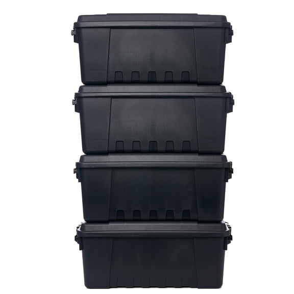 Plano 4 Pack Medium Sportsman's Trunk for Outdoor/Indoor Gear and Tools, Black