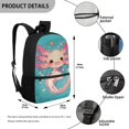 thumbnail image 5 of Uourmeti Adjustable Comfort Straps 17 Inchs Polyester School Backpack, Smooth Zipper Lightweight Smooth Double Zipper Student Bookbag, Axolotl Print, 5 of 6