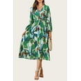 thumbnail image 7 of PRETTYGARDEN Women's Spring Floral Midi Dress Casual Fall V Neck Long Sleeve Flowy Beach Wedding Guest Vacation Dresses, 7 of 7