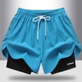 thumbnail image 3 of Lovzfmll Women's Active Shorts, Drawstring Elastic Waist with Built-in Liner, Casual Sport & Lounge Shorts Navy, S, 3 of 9