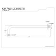 thumbnail image 2 of Kingston Brass K117A5 17 Inch Rain Drop Shower Arm - Oil Rubbed Bronze Finish, 2 of 2