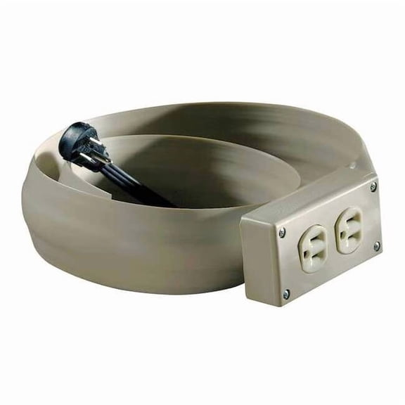 Flexiduct Covered Ext Cord,10ft, 8ft Covered,Blk 8EF3 BLACK