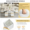 thumbnail image 4 of Lift-Top Coffee Table with 4 Storage Stools, Modern Space Saving Center Table with Foldable Top, Multi-Functional Adjustable Coffee Table for Living Room, Apartment, White, 4 of 8