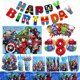 thumbnail image 2 of Juego de vajilla para decoración de fiesta de cumpleaños de Los Vengadores, mantel, vasos de papel, platos y globos de Iron Man, suministros para cumpleaños de bebé, 2 of 5