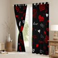 thumbnail image 3 of Manfei Cute Heart Print Blackout Curtains Set of 2 (52x84 Each),Graffiti Love Pattern Window Curtains,Valentine Gifts Curtains and Drapes For Girls,Microfiber Bedroom Decor, 3 of 6