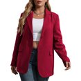 thumbnail image 2 of Langwyqu Spring Fall Fashion Women V-Neck Long Sleeve Office Lady Work Blazer Coat, 2 of 5