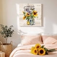 thumbnail image 4 of Canvas Wall Art Hello Spring Canvas Art Print Sunflowers Lavender Pictures Wall Decor for Living Room Bedroom Artwork Decorations Stretched Framed Ready to Hang 12"x12", 4 of 9