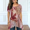 thumbnail image 2 of Blouses à Manches Courtes pour Femmes Mode Été Ample Imprimé Col Rond T-Shirt Manches Courtes Blouse Décontractée T-Shirts d'Été pour Femmes Blouse Manches Courtes T-Shirts d'Été pour Femmes, 2 of 5