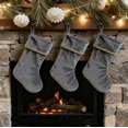 thumbnail image 3 of Classic 20 inch Velvet Christmas Stockings, Christmas Decor Soft Velvet Stockings for Christmas Fireplace Decorations, 3 of 4