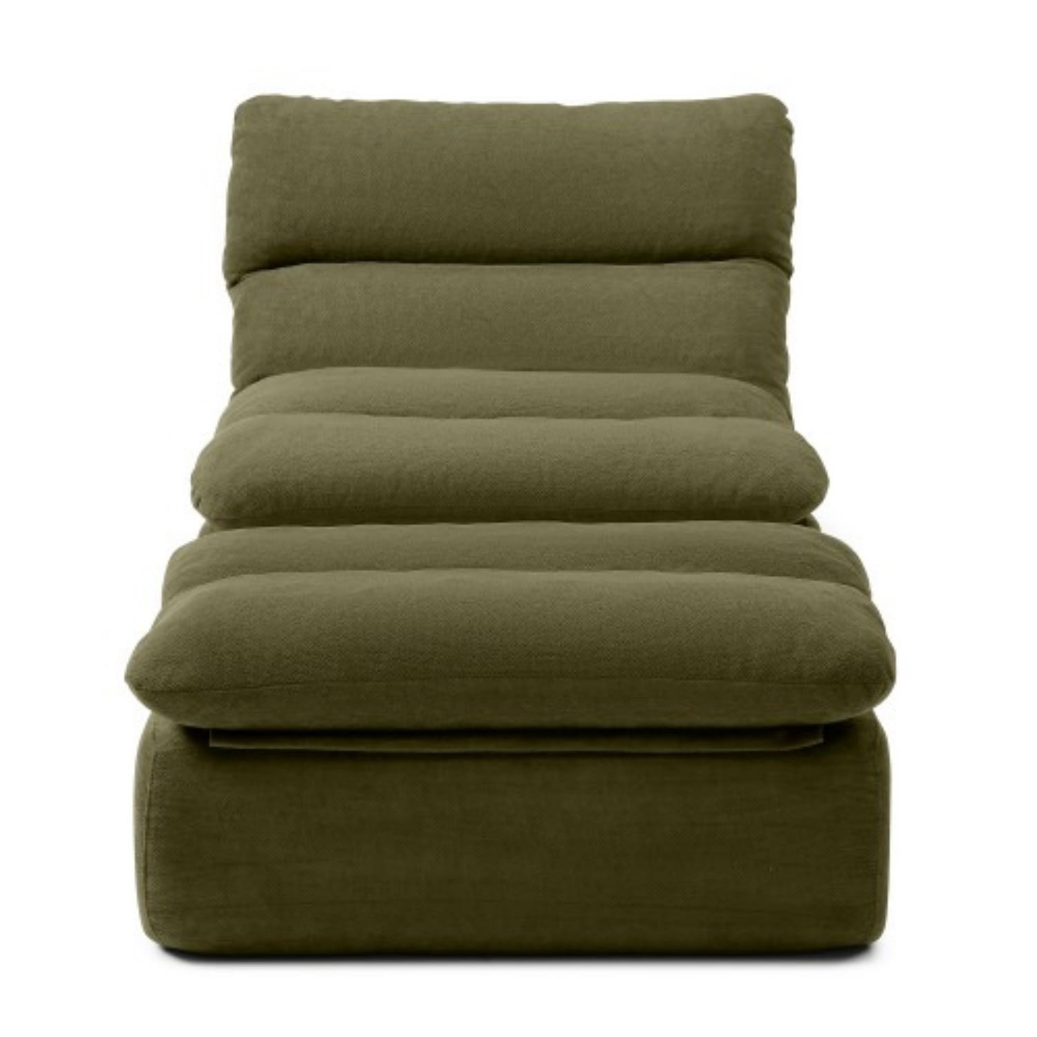 32" Bean Bag Chair with Ottoman, Tufted Upholstered Chaise Lounge Chair for Adults, High Density Foam Lazy Sofa with Footrest for Living Room, Bedroom, Gaming Room & Dorm, Green