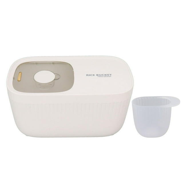 Cubo de arroz multigrano con tapa transparente, para cocina, estilo nórdico, de lujo, color blanco
