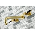 thumbnail image 3 of Kingston Brass KS6027DKL Kaiser Two-Handle Wall Mount Roman Tub Faucet, Brushed Brass, 3 of 7