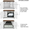 thumbnail image 3 of Unipaws Extra Large Cat Litter Box Enclosure Furniture with Top Opening, XL Washroom Bench for Cats with Removable Divider, 3 of 7