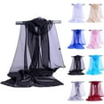 thumbnail image 4 of Ana Women Chiffon Plain Sheer Wrap Stole Neck Scarves Hijab Sarong Shawl Head Scarf, 4 of 9