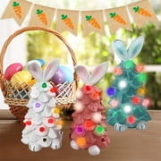 AYktou Easter Decorations 5.9 Light-Up Easter Ceramic Tree Glowing Bunny Light,Bunny Tree Easter Night Light with Colorful LED Light Bulbs,Easter Gifts for Kids