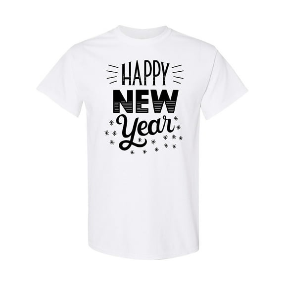 Inktastic Happy New Year in Hand Lettering T-Shirt
