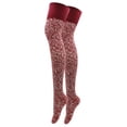 thumbnail image 2 of IDALL Socks for Women,Knee High Stockings Women Thigh High Cotton Knitted Winter Boot Sock Vintage Warm Extra Long Leg Warmer Over The Knee High Stocking Crew Socks,Ankle Socks Wine, 2 of 7