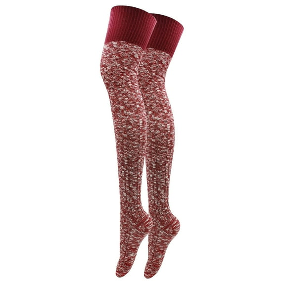 Yuanlong Womens Socks Winter Fashion Knitted Leg Warmth Thigh High Knitted Streetwear Over The Knee High Stocking Black