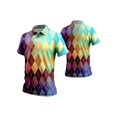 thumbnail image 3 of MIXUE Polo Shirts For Men Plaid Print Lapel Button Down Short Sleeve Casual Slim Fit Tops Activewear,Gray,M, 3 of 3