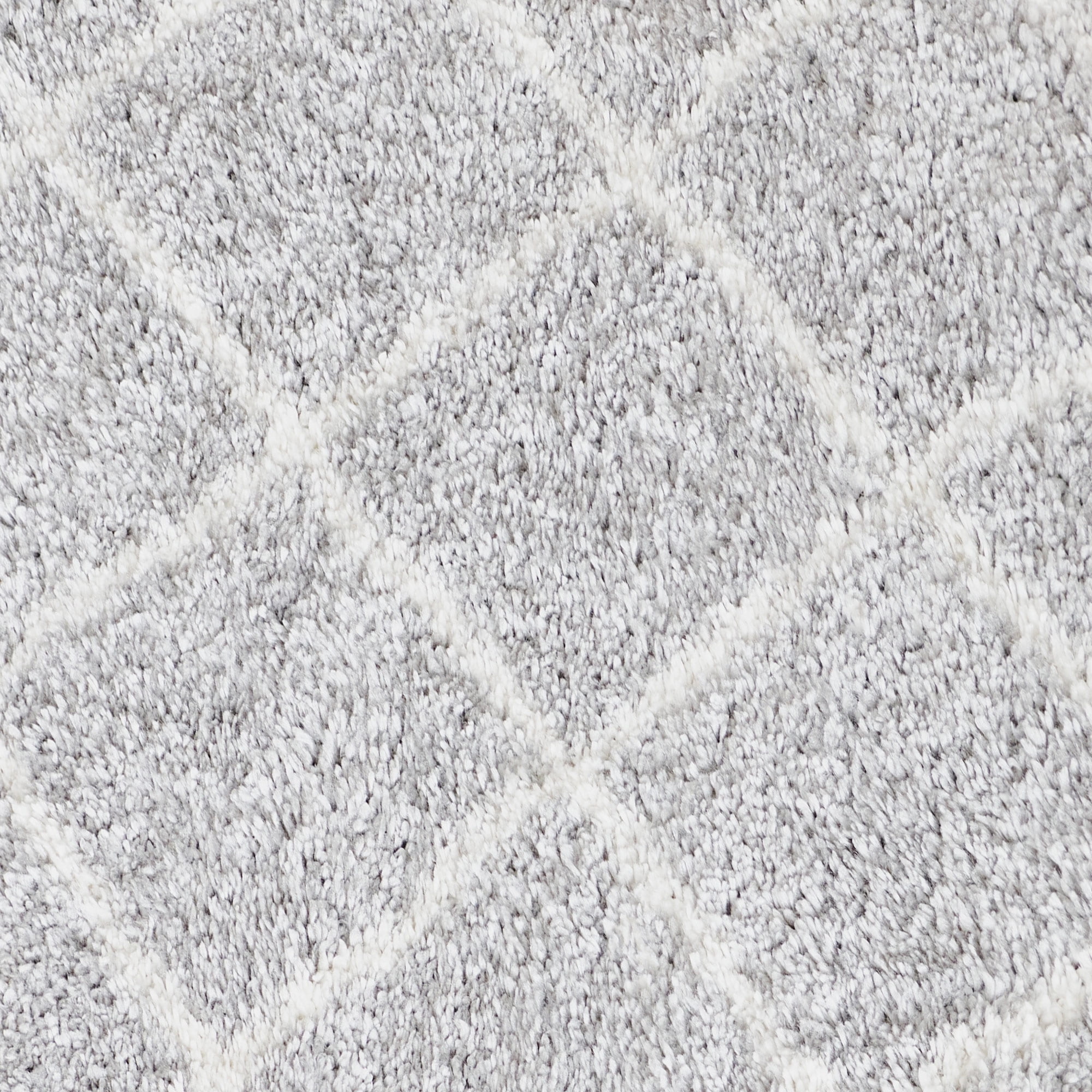 BELLEZE Parma Diamond Trellis Area Rug Cozy Soft Plush Shag Rug, 5x8 Feet, Light Gray
