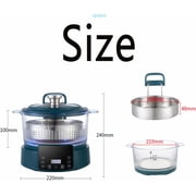 Rice Soup Separation Electric Cooker, 3L Low Sugar Rice Cooker with Reservable-Timable and Liftable Filter Basket, Digital Display, Helps control sugar intake (Blue,Stainless Steel)