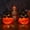 D, variant on Halloween Pumpkin LED Candle Light 2 Pcs, Orange Flickering Flameless Electronic Candle Resin Table Ornament for Party Home Decor, 2.76x3.94in