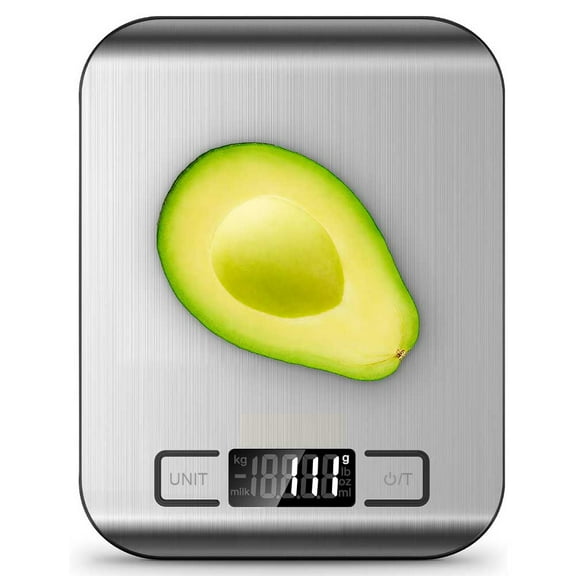 Digital Kitchen Scale – 10kg/22lb Capacity, 1g Precision, 6 Units incl. Milk ml Mode