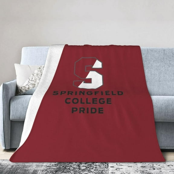Springfield A College Logo Fleece Blanket, Very Soft Microfiber Flannel Blanket for Couch Warm and Cozy for All Seasons